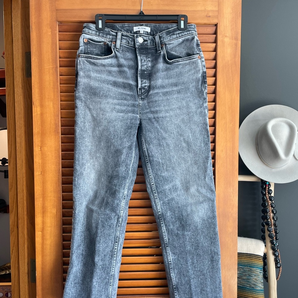 Re/Done Gray Straight Leg Jeans - Picture 3 of 6